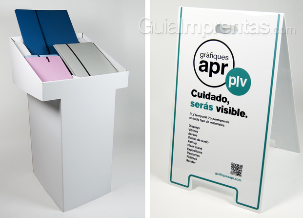 Atril expositor y display realizado e impreso directamente sobre PVC