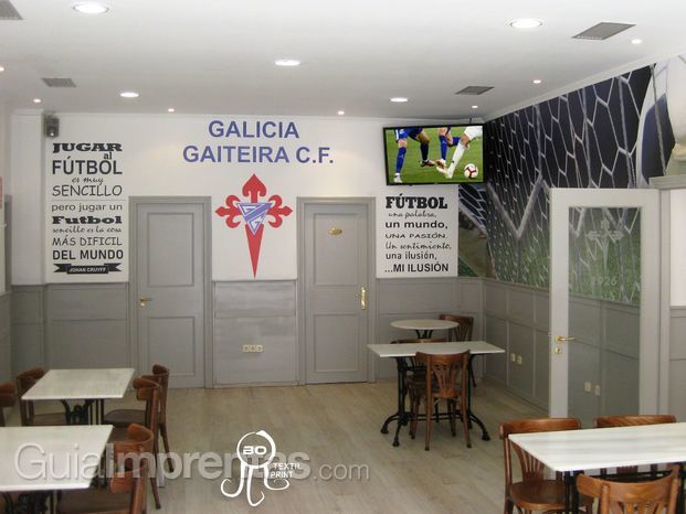 Rotulación de locales Vinilo local Galicia Gaiteita C.F.